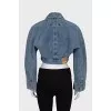 Cropped denim jacket with zipper