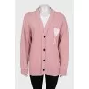 Knitted cardigan in pink