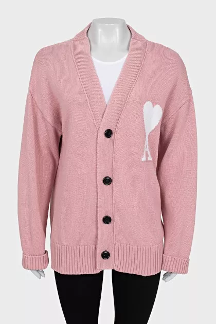 Knitted cardigan in pink