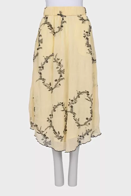 Floral Print Midi Skirt