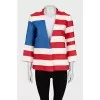 Wide striped jacket with buttons