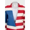 Wide striped jacket with buttons