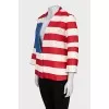 Wide striped jacket with buttons