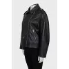 Leather jacket with silk lining