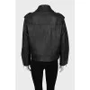 Leather jacket with silk lining
