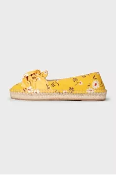 Yellow fabric espadrilles