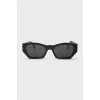 Black wide frame sunglasses