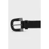 Patent leather belt with buckle