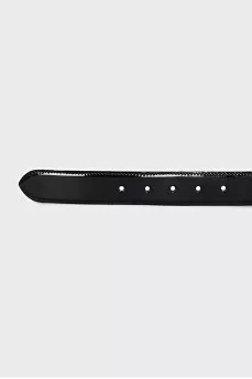 Patent leather belt with buckle
