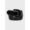 Patent leather belt with buckle
