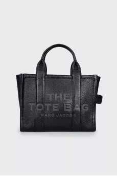 Black leather tote
