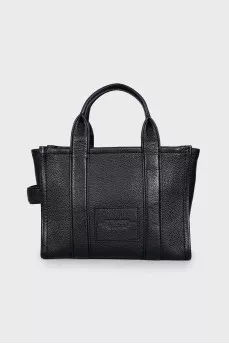 Black leather tote