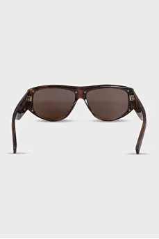 Brown Sunglasses Mask Print