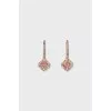 Gold earrings with crystals