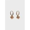 Gold earrings with crystals