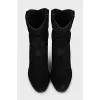 Suede Cossack boots without fasteners