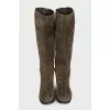 Suede boots with gold decor