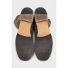 Suede boots with gold decor