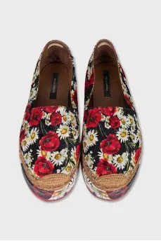 Floral Print Platform Espadrilles