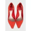 Orange Shoes with Figured Heels