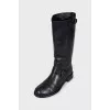 Leather boots with buckles