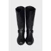 Leather boots with buckles