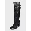 Black leather boots