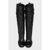 Black leather boots