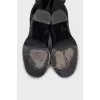 Black leather boots