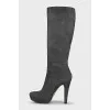 Grey suede boots