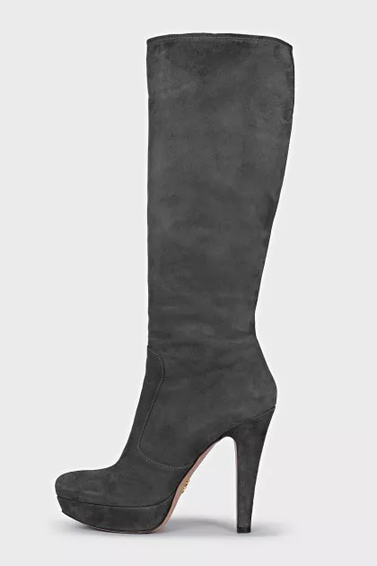 Grey suede boots