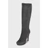 Grey suede boots