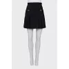 Wool skirt with golden logo