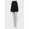 Wool skirt with golden logo