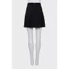 Wool skirt with golden logo