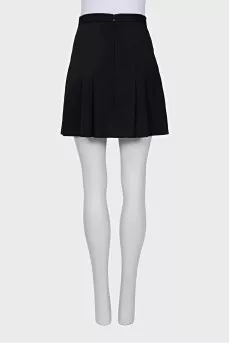 Wool skirt with golden logo