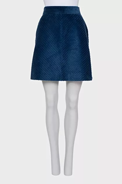 Blue skirt with relief pattern