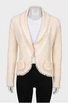 Cardigan with a relief pattern