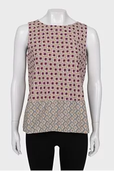 Geometric Print Blouse