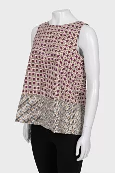 Geometric Print Blouse