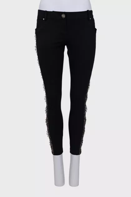 Tapered trousers with lace