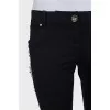 Tapered trousers with lace