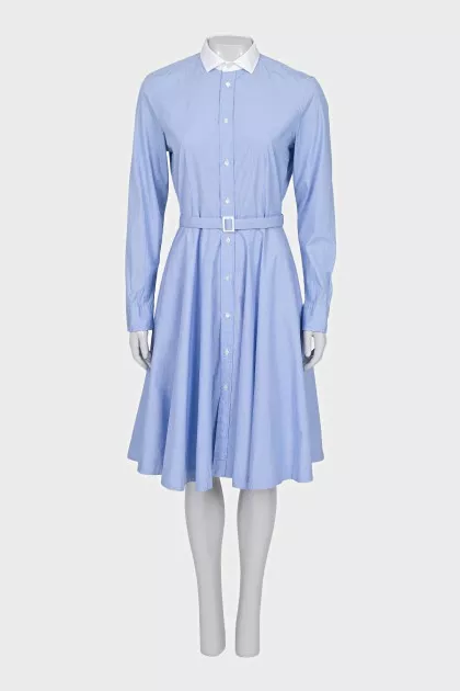 Fitted dress with buttoned waist