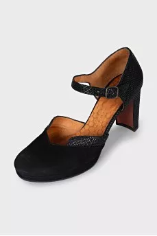 Suede and canvas shoes