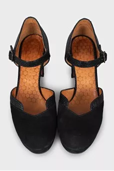 Suede and canvas shoes