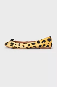 Textile ballet flats in animal print