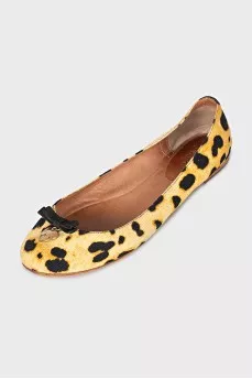 Textile ballet flats in animal print