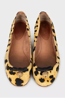 Textile ballet flats in animal print