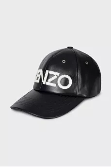 Leather cap with brand logo