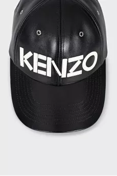 Leather cap with brand logo